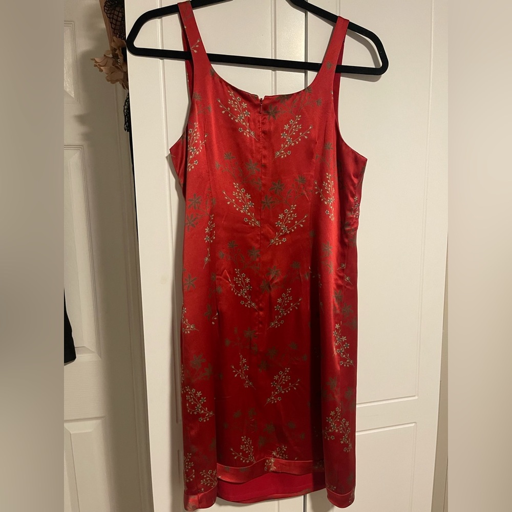 Red print dress